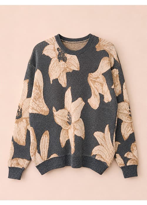 sweater jaquard flores