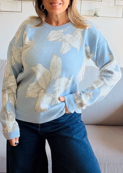 sweater jaquard flor